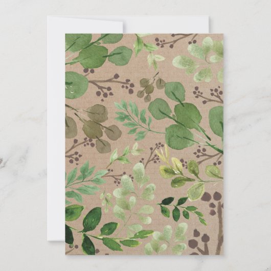 Botanische Woodland Bingo Baby shower Game Card Kaart (Achterkant)