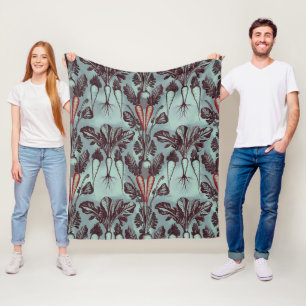 Botanische wortelgroenten Fleece Deken – Wortel