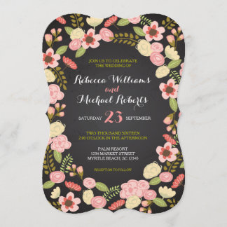 Botanische Wreath Invitation Kaart