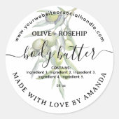 Botanische zelfgemaakte BOTER Label (Voorkant)