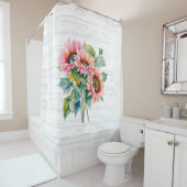 Botanische Zonnebloem Bloei Douchegordijn (In situ)