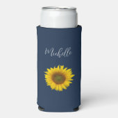 Botanische Zonnebloem Elegant Marine Blauw (Seltzer Voorkant)