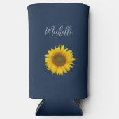 Botanische Zonnebloem Elegant Marine Blauw (Voorkant)