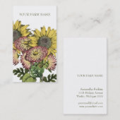 Botanische  zonnebloem visitekaartje (Voorkant / Achterkant)