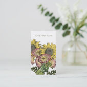 Botanische  zonnebloem visitekaartje (Staand voorkant)