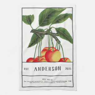 Botanische zure kers  theedoek