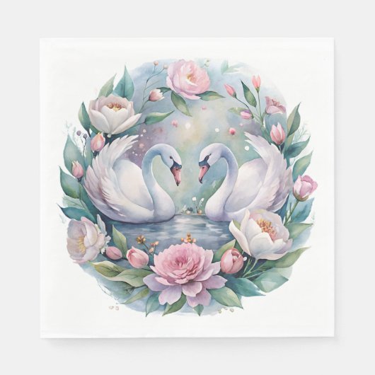 Botanische zwaan servetten (Voorkant)