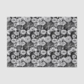 Botanische zwart witte madeliefjes Floral Art Patt Tissuepapier (Voorkant)