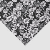 Botanische zwart witte madeliefjes Floral Art Patt Tissuepapier (Detail)