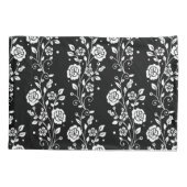 Botanische zwarte en witte flessenbloem kussensloop (Achterkant)