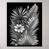 Botanische zwarte witte lijntekening poster (Voorkant)