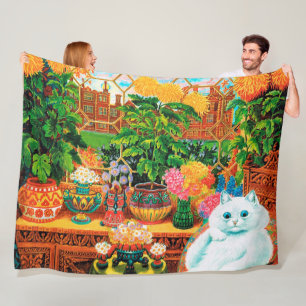 Botanist Cat, Louis Wain Fleece Deken