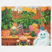 Botanist Cat, Louis Wain Fleece Deken (Voorkant (Horizontaal))