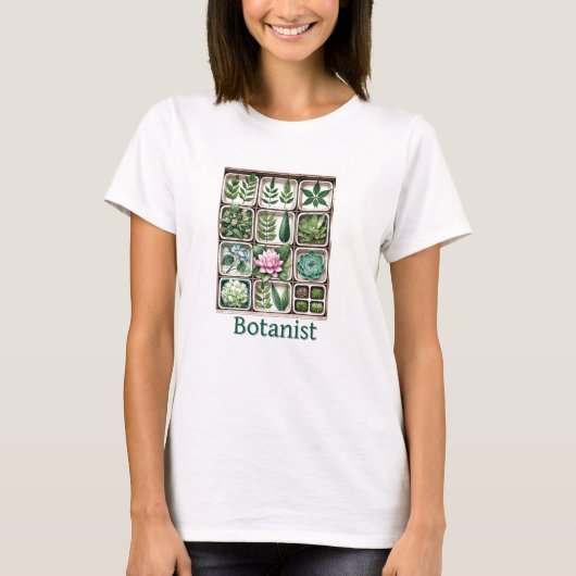 Botanist Plant Enthusiast Grid T-shirt (Voorkant)