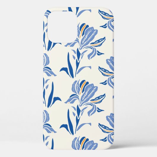 Botany Geometric Baroque Iris Flower Pattern. Seam Case-Mate iPhone Case (Achterkant)