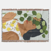 Botany Portret - Vrouw met Greenery Deken (Voorkant)