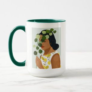 Botany Portret - Vrouw met Greenery Mok
