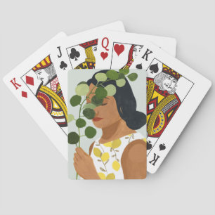 Botany Portret - Vrouw met Greenery Pokerkaarten