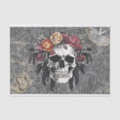 Botany Skull Floral Decoupage Tissuepapier (Voorkant)