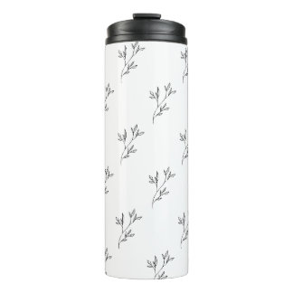 Botella Minimalista de Ramitas y Hojas Aesthetic Thermosbeker