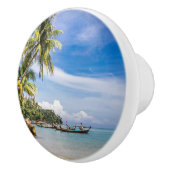 Boten aan het zuidelijke uiteinde van het strand v keramische knop (Rechts)