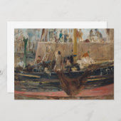 Boten bij Quay | Berthe Morisot (Voorkant / Achterkant)