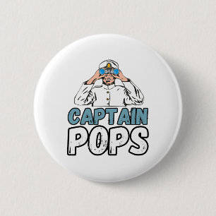 Boten Boot Eigenaar Kapitein Paps Papa Ponton Opa Ronde Button 5,7 Cm