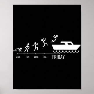 Boten Boten-kapitein Weekend Sport-booter Jachten Poster