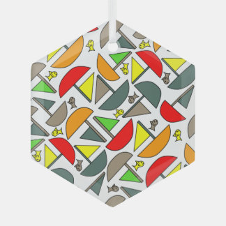 Boten en Vissen Glas Ornament