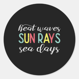Boten Hittegolven Zonnestralen Zee Dagen Strand Vr Ronde Sticker
