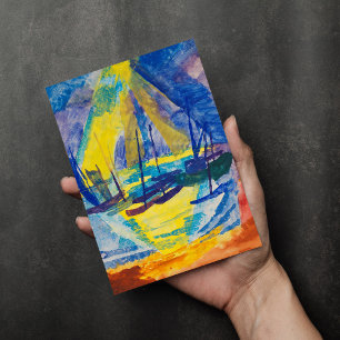 Boten in de avondzon   Fritz Schaefler Kaart