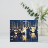 Boten in de haven briefkaart (Staand voorkant)