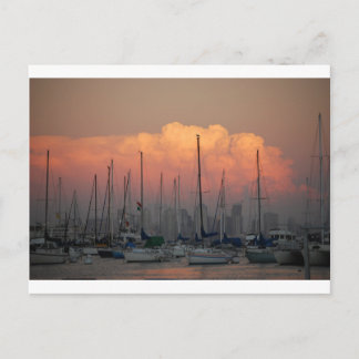 Boten in de haven briefkaart