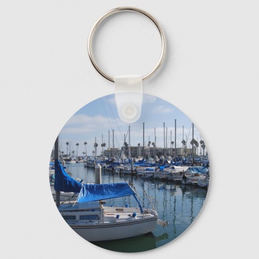 Boten in de haven sleutelhanger (Voorkant)