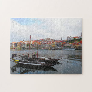 Boten in de rivier de Douro - Porto, Portugal Legpuzzel