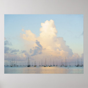 Boten in een baai, Saint-Anne, Martinique dromerig Poster