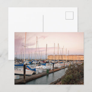 Boten in jachthaven briefkaart