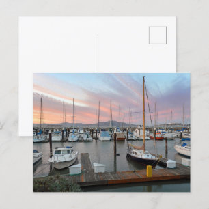 Boten in jachthaven briefkaart