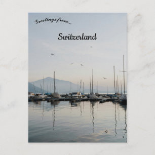 Boten in Zug Zwitserland Briefkaart
