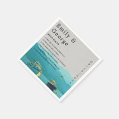  boten - marinebestemming bruiloft servet (Hoek)