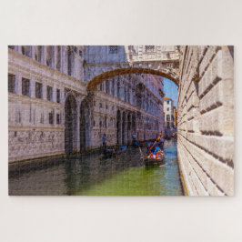 Boten onder de Brug van Sighs, Venetië, Italië Legpuzzel