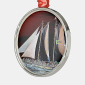 Boten onder zeilen metalen ornament (Links)