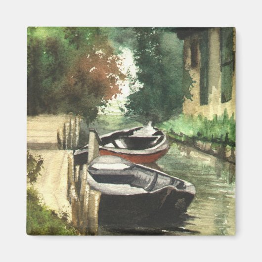 Boten op de rivier magneet (Voorkant)