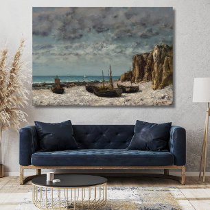 Boten op een strand, Étretat - Gustave Courbet Canvas Afdruk