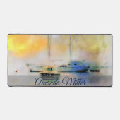 boten op zonsondergang bureaumat (Voorkant)