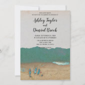 boten strandbestemming bruiloft kaart (Voorkant)