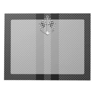 Botenrace Nautical in stijl van koolstofvezel Deco Notitieblok