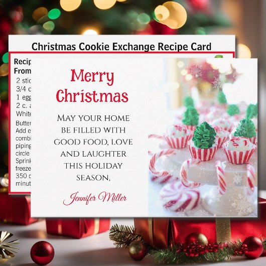Boter Cookie Exchange Recipe kerstkaart