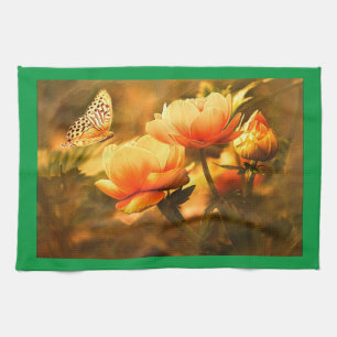 Boter en bloemen theedoek