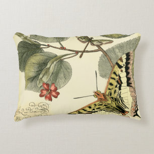Boter en dragonfly met rode bloemen decoratief kussen